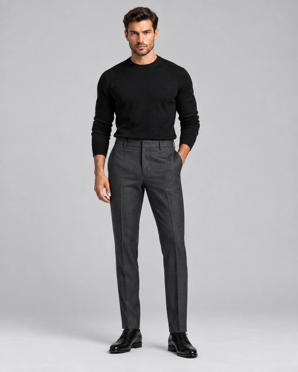 Signature Crew-Neck Sweater — Black - Image 2